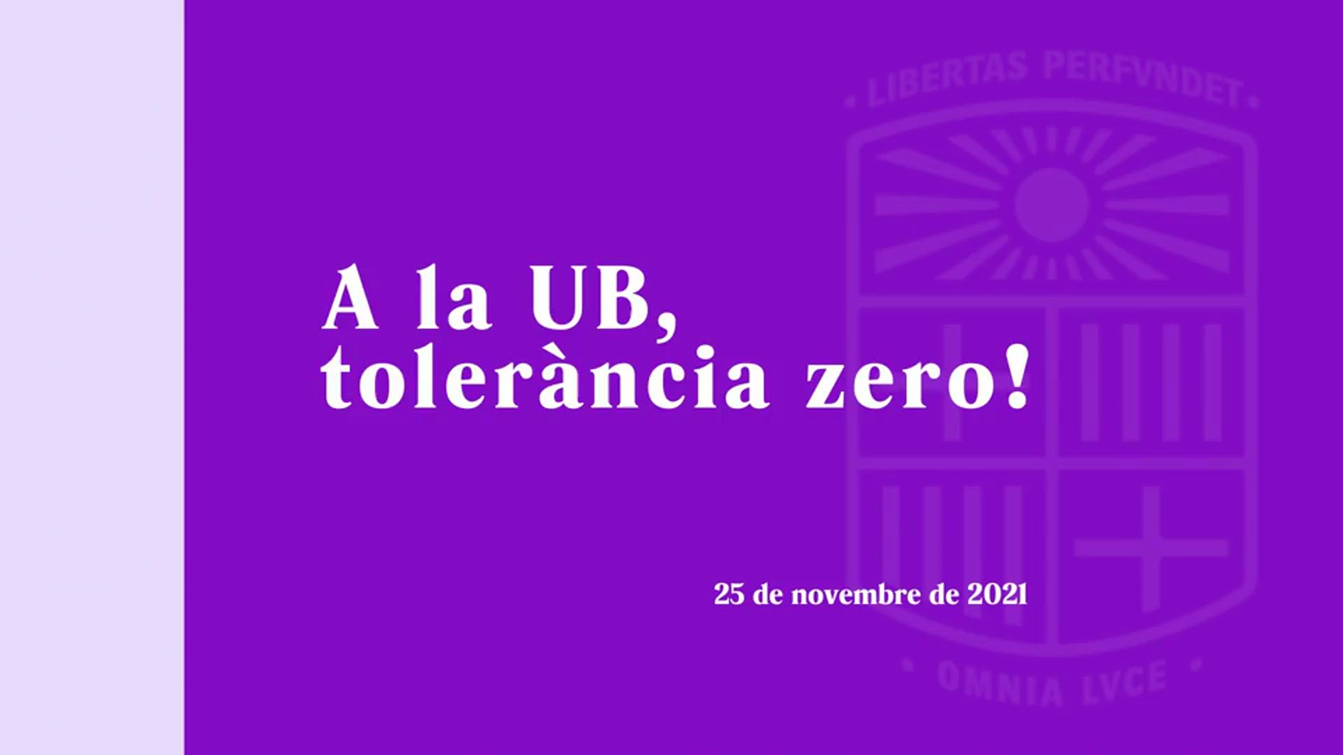 A la UB, tolerància zero